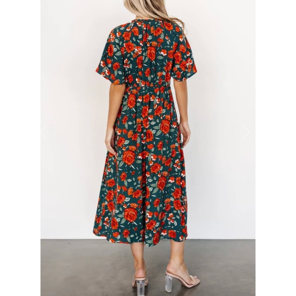 Baltic‎ Born Botega Jade Floral Midi Dress, Green Orange, L(NWOT) - Picture 7 of 15